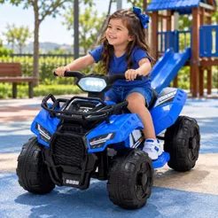 Quadriciclo Infantil Quadzilla Elétrico 6v Farol de LED Meninos Meninas Acelera com Ré Seguro Para Crianças 3 a 6 anos