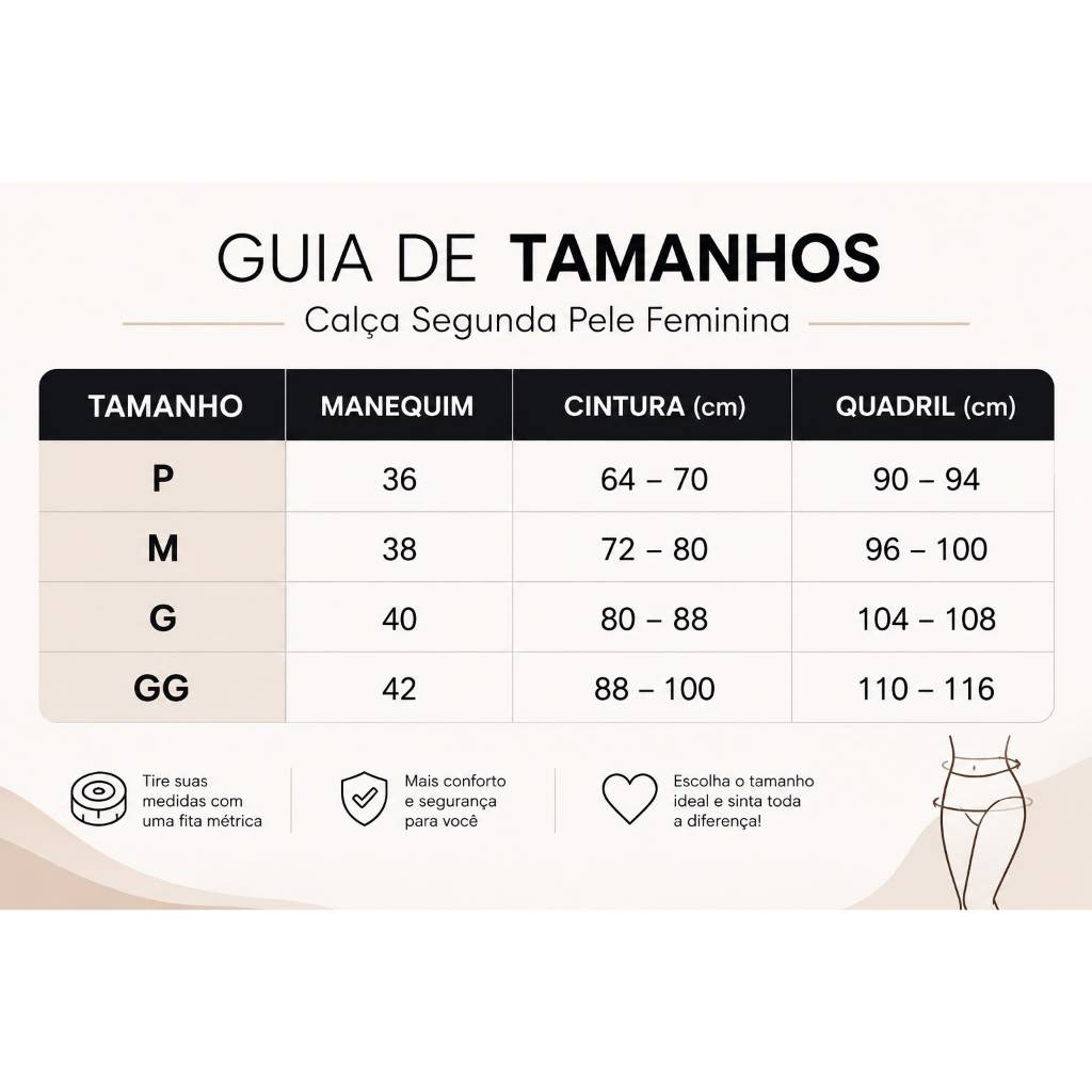 Calça Anágua Feminina Segunda Pele Usar Por Baixo ANTI ATRITO ENTRE PERNAS Inibe Transparência Modeladora Micro Fibra — imagem 2 de 2