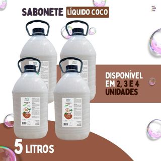 Shampoo e Condicionador 5 Litros Coco Limpeza e Cuidados Cachorro Pet Clean Cão Gato Sabonete Liquido 1,2,3 ou 4 Unidade