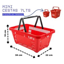 KIT 5 Mini Cestas/Cestinhas Farmácia 34x22x14cm Cesta Mercado Loja 7lts