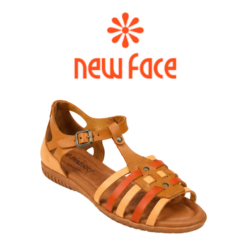 Sandália Feminina New Face 31416 Couro Tiras Trançadas Confortável Casual Elegante