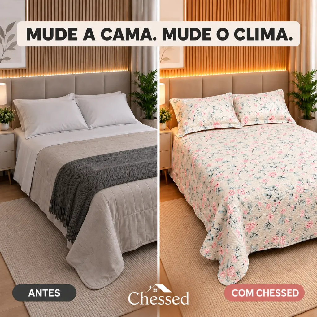 Kit Colcha Cobre Leito 3 Peças King/Queen/Casal/ Solteiro - Cobre Leito Matelado + Duas Fronhas — imagem 2 de 2