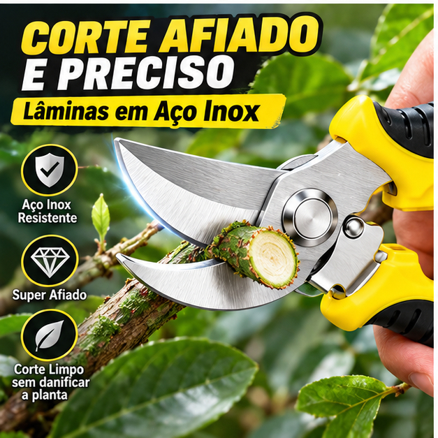 Kit 4/3 de Tesoura de Poda Tesoura Super Afiada para Jardinagem Lâminas de Aço Inoxidável · foto 2