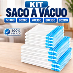 KIT 2/3/5 SACO A VÁCUO ORGANIZADOR DE ROUPAS MALA DE VIAGEM GUARDA ROUPAS 50x60 60x80 70x100 80x100 80x110