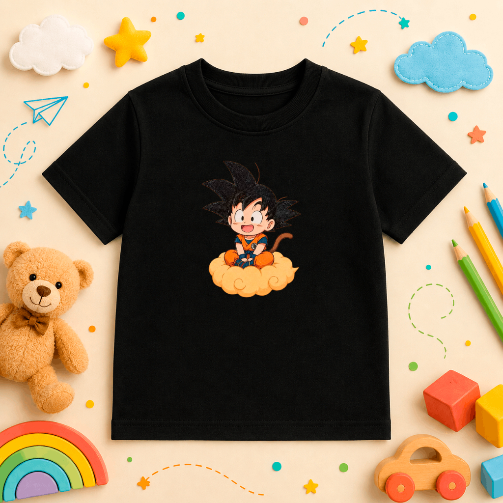 Camiseta Infantil Goku Anime Desenho Personagens 100% Algodão Unissex Menino Menina Bebê Infanto Juvenil Estampa DTF