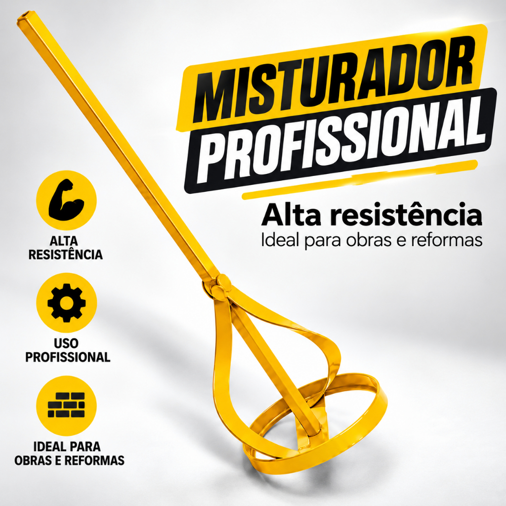 Misturador de Tinta e Argamassa Fertak 80x400mm para Furadeira Elétrica | Misturador Profissional