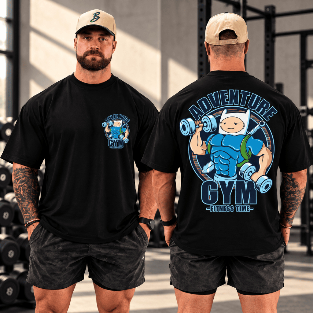 Camiseta Oversized Masculina Adventure Gym Bodybuilder 100% Algodão Premium Academia Musculação