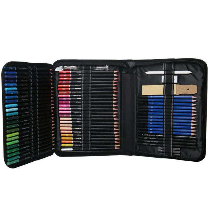 Kit Lápis De Desenho Profissional Estojo 97 Pcs No Brasil