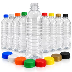 100 Garrafas PET 500ml 510ml Plastico Reforçado Virgem Tampa Lacre, Suco/Cachaça/Limpeza – Atacado