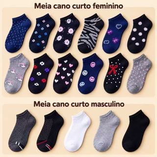 Meias Cano Curto Masculinas e Femininas – 95% Poliéster e 5% Elastano – Masculino 40 a 46 | Feminino 35 a 40