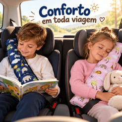 Almofada Protetor Cinto Segurança Infantil Descanso Conforto para cabeça pescoço Antialérgico