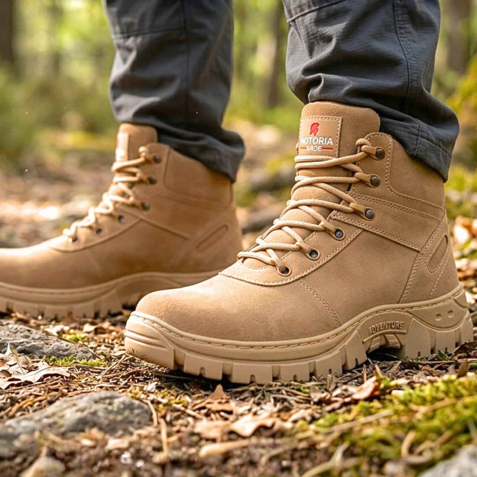 Bota Coturno Militar Masculina Couro Areia Cano Curto Palmilha Confortável