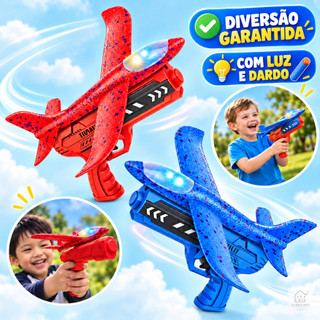 Lançador De Avião Com  Planador Brinquedo Infantil Luz Led