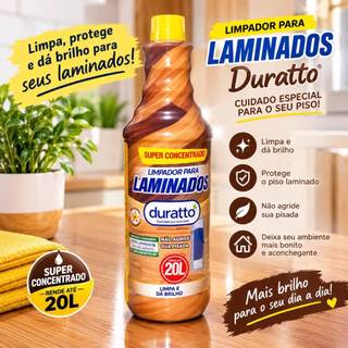 Limpa Pisos Laminados E Vinílicos Concentrado RENDE ATÉ 20 LITROS - Perfumado e Dá brilho