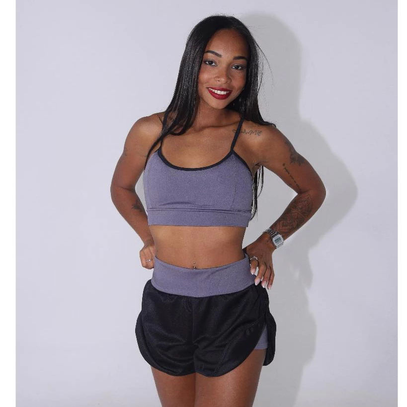 Conjunto Top + Short Duplo Suplex DryFit Boxeadora Fitness Treino Academia