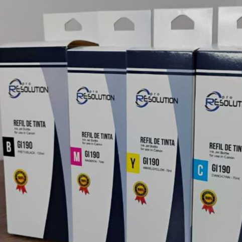 Tintas CANON KIT 4 GI-190 G3110/G3111/G3102/G4100/G4102/G4110/G4111/G2010/G3100 COMPATIVEL