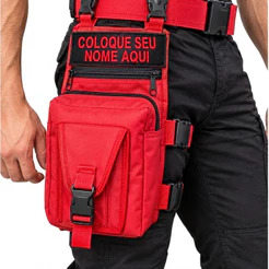 Kit Bornal Pochete Vermelho com Cinto + Bordado Personalizado
