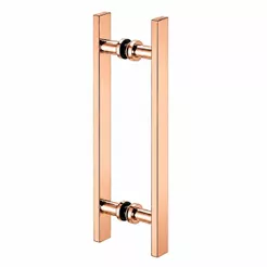 Puxador Barra Chata Reta para Portas Madeira/Vidro 60 cm Alumínio Rose Resistente