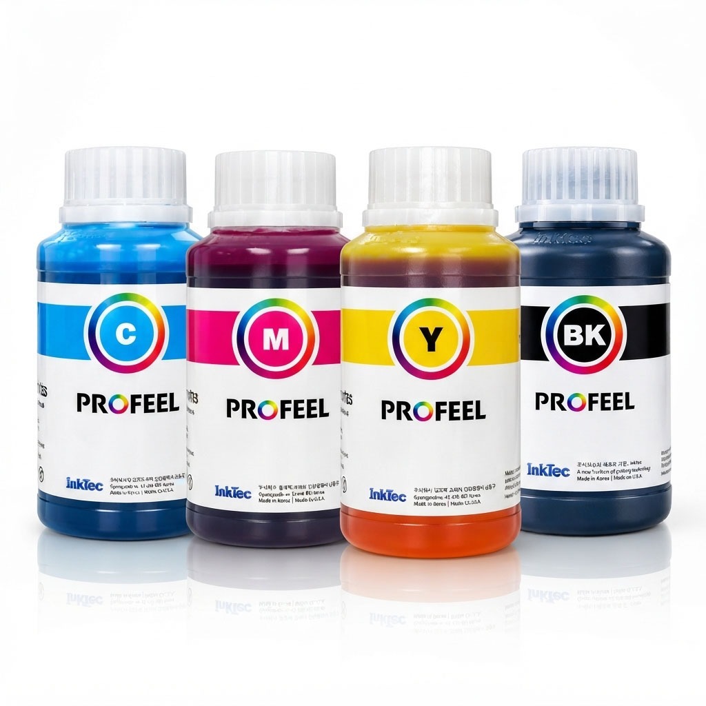 Tinta Corante Compatível Impressora HP Kit 04x250ml Inktec Profeel tanque ou bulk de fábrica