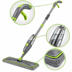 Mop Spray Profissional Giratório 360° Rodo Esfregão Mágico Limpeza Prática Para Pisos Casa Cozinha