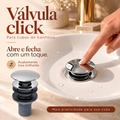 Válvula Click Para Pia Banheiro Cuba De Vidro 7/8 Corpo Abs Tampa De Metal Sistema Abre Fecha Dourado Preto Inox