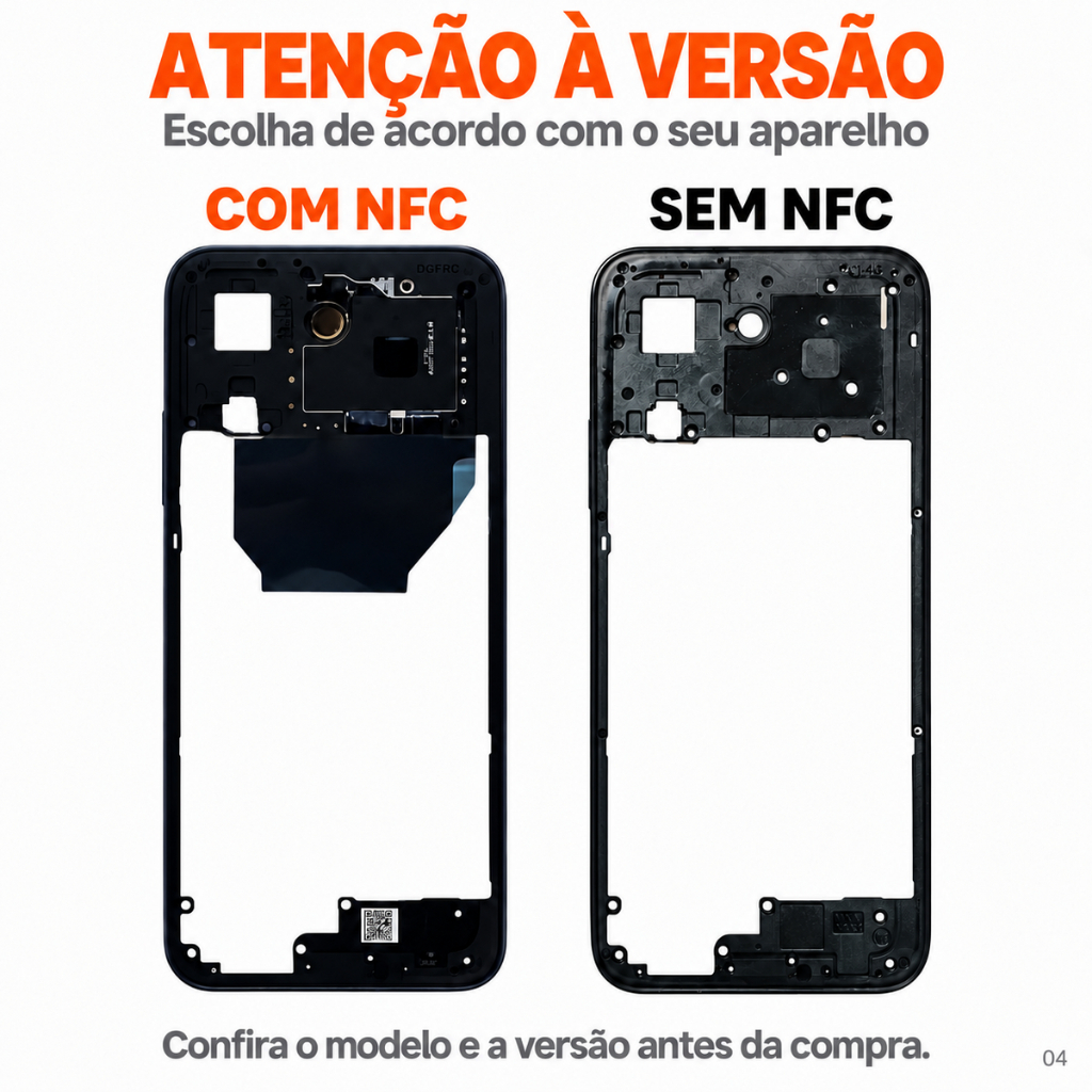 Aro Lateral Redmi 15C/POCO C85 Moldura Com/Sem NFC Botão Externo Volume Incluso Contatos Reposição — imagem 2 de 2
