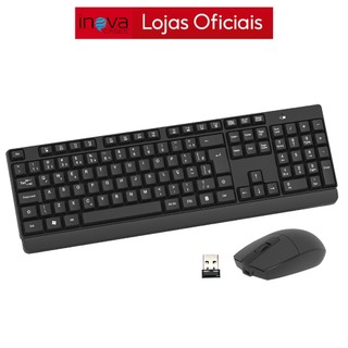Kit teclado e mouse sem fio Inova ABNT2
