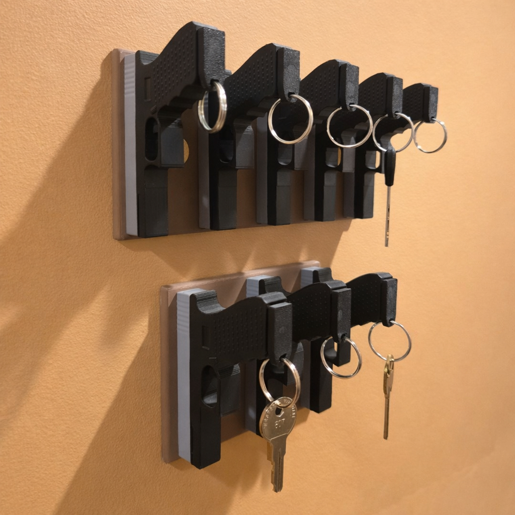 Porta Chaves de Parede Decorativo Arma Modelo Glock Organizador