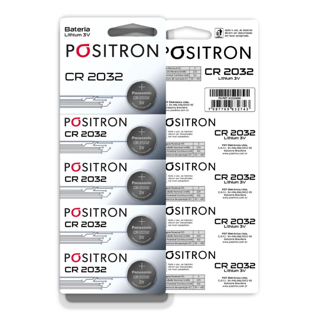 Kit 5 Unidades Bateria Moeda 3v De Lítio Cr2032 Pósitron