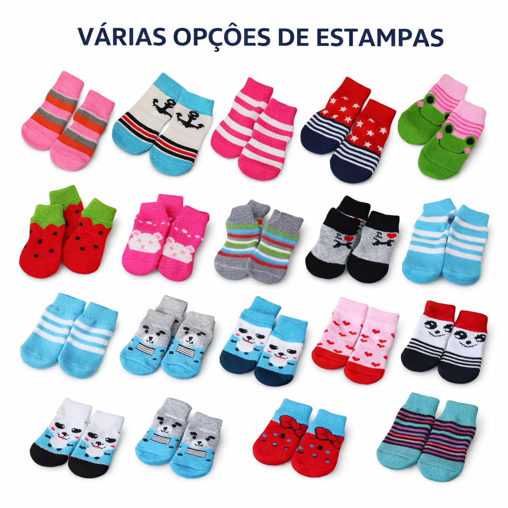 Meias Antiderrapantes Para Cães 4pcs Controle De Tração De Patas Com Proteção