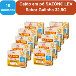 Kit 10 Unidades Caldo em pó SAZÓN® LEV Sabor Galinha 32,5G