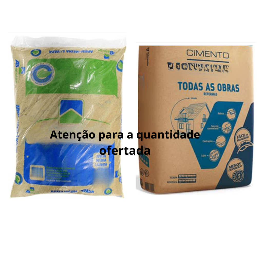 Cimento e Areia na proporção ideal para seu reparo 10kg