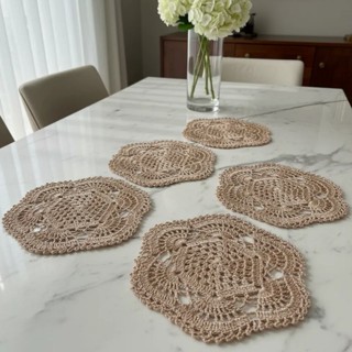 Kit 5 Toalhinhas De Chá 25cm Crochê Artesanal em Oferta na Shopee