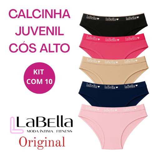 Kit 10 e 05 Calcinha De Algodão Juvenil Adolescente Calcinha infantil Ref - C 23