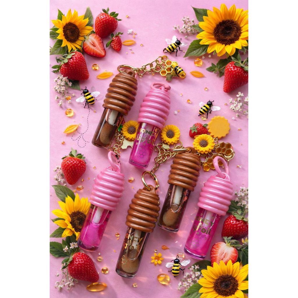 Lip Oil Honey Mel Miss Glam Gloss Hidratante com Chaveiro Abelha Brilho Natural em Oferta na Shopee