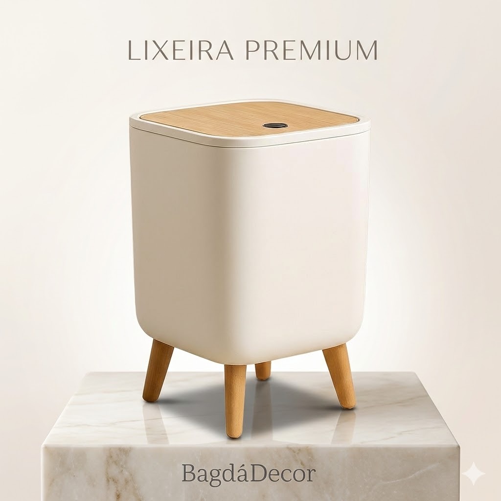 Lixeira 8 Litros Quadrada Tampa Click Compacta | Banheiro Lavabo Escritório | Design Moderno em Oferta na Shopee