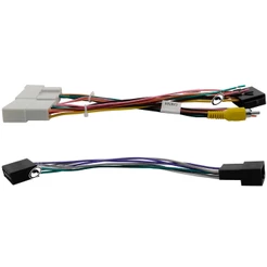 Kit Chicote de ligação e Adaptador Antena e Chicote Ligação Interface Volante Conector USB e RCA Câmera Ré
