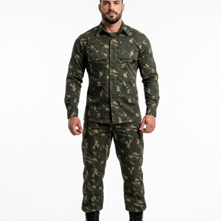 Conjunto Camuflado Gandola e Calça Militar Caça Pesça Airsoft Paintball em Oferta na Shopee