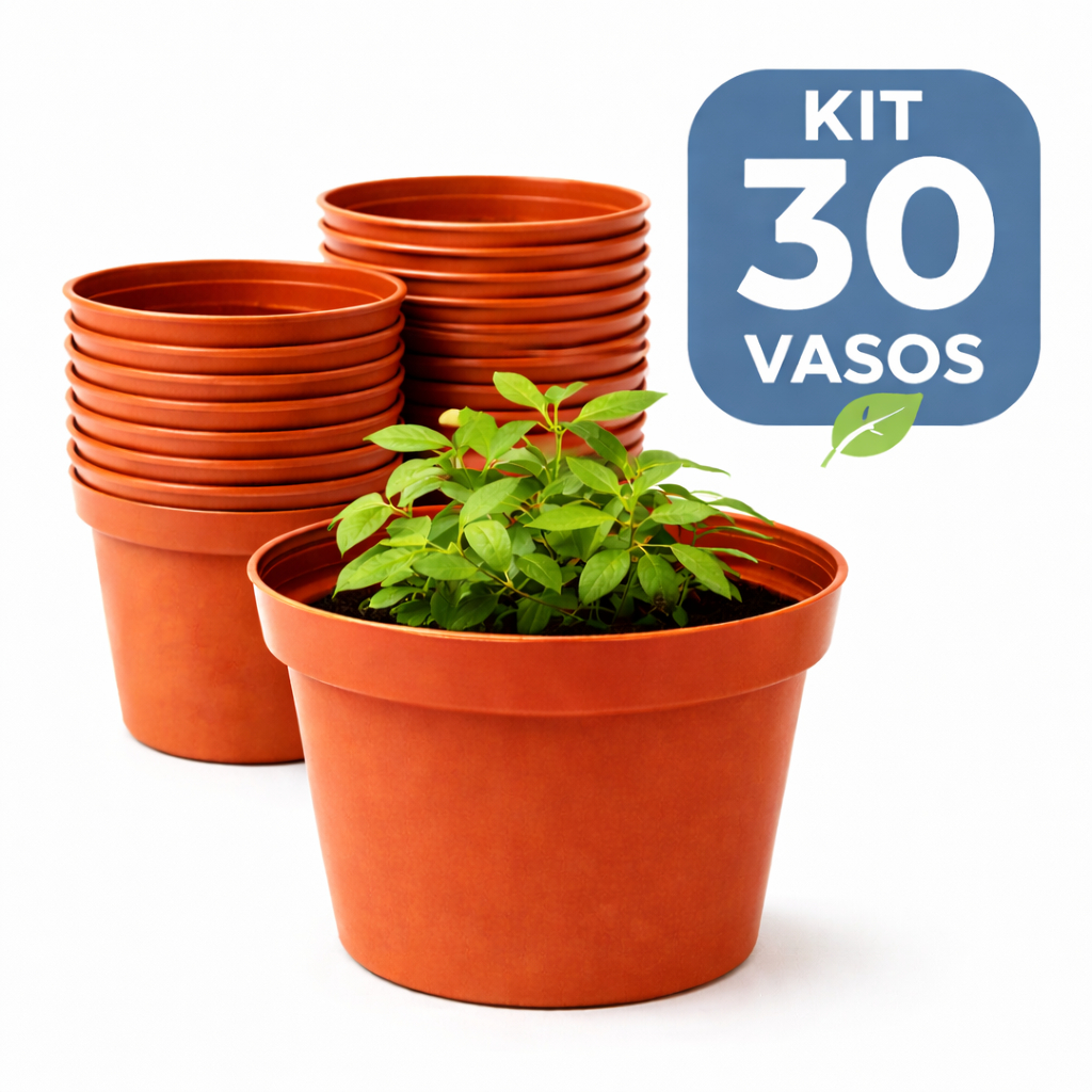 Kit 30 Und Vaso - Floreira Jardineira Preta 400ml RESISTENTE Horta Mudas Cactos Suculentas Ervas