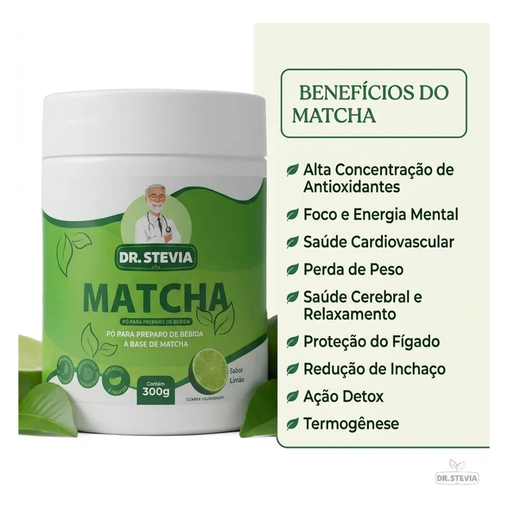Chá Matcha Natural Detox Uso Quente Ou Gelado Limão