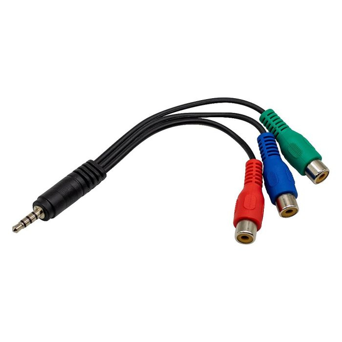CABO ADAPTADOR DE VIDEO P2 4C 3.5MM ESTEREO X 3 PLUG RCA FEMEA VIDEO COMPONENTE