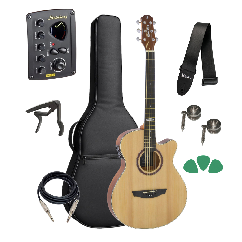 Violão Strinberg Flat Sf200c Natural Kit Capa Acessórios em Oferta na Shopee