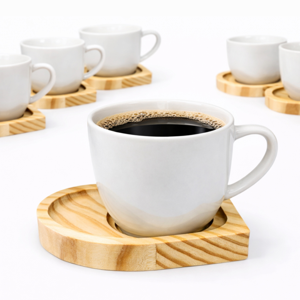 Jogo Xicaras Cafe Chá Porcelana Branca Pires Coração Caneca Mesa Posta