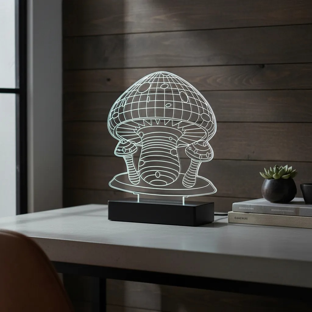 Luminária Led 3d | Cogumelo | Abajur Presente Criativo Decoração