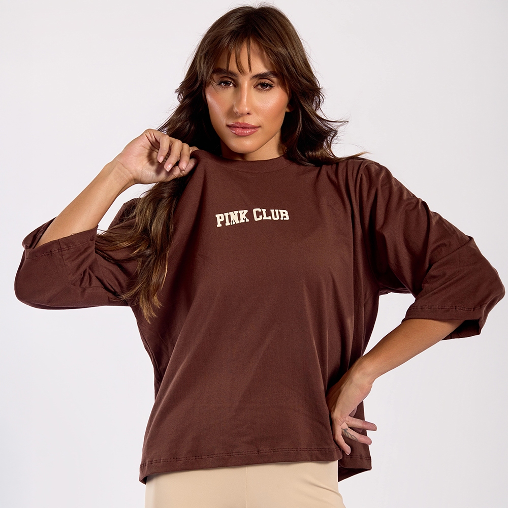 Blusa Oversized Fitness Feminina Gola Alta Algodão Larga Pink Urban Blusão Streetwear em Oferta na Shopee