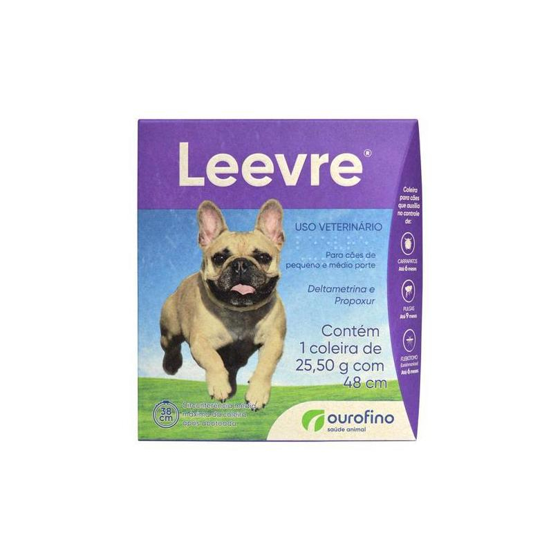 Coleira Leevre Antipulgas Carrapatos Cães P/48cm - Ourofino ORIGINAL!!