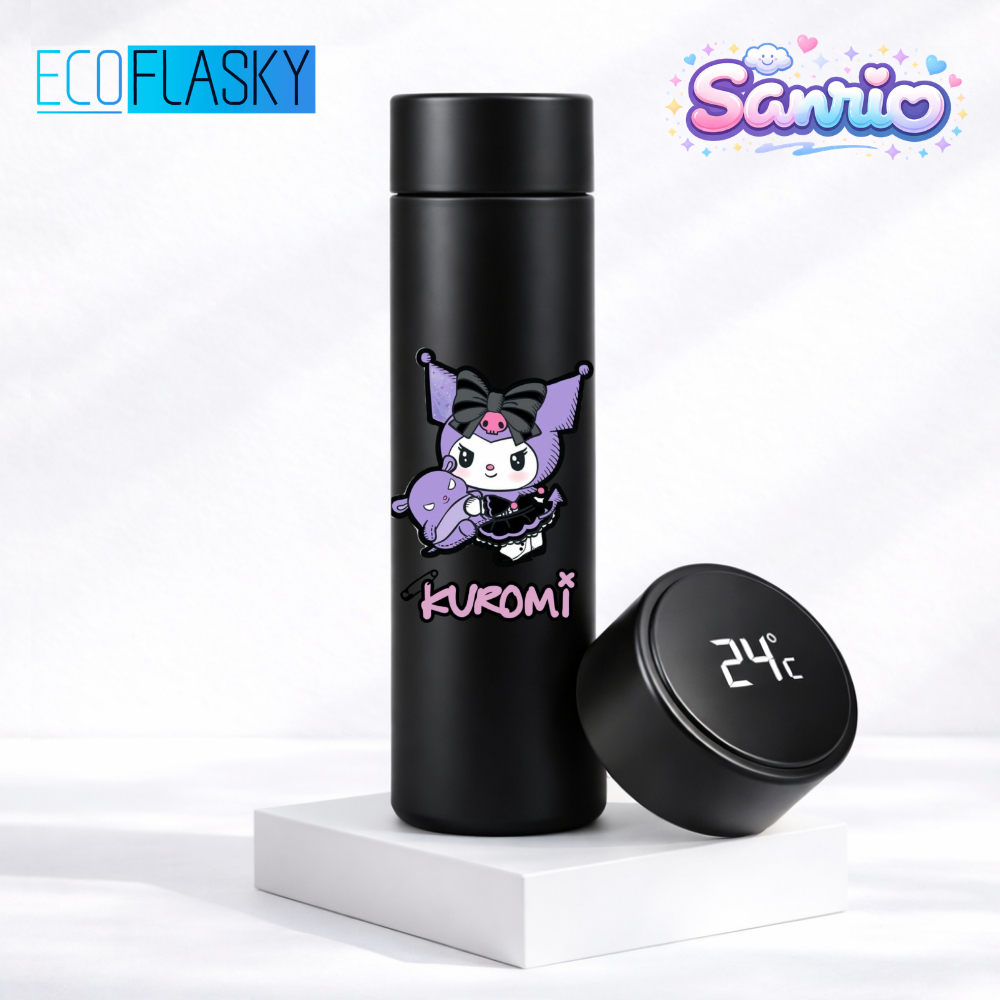 Garrafa Térmica De Água Infantil Aço Inox Estampada 500ml Kuromi Sanrio Termometro LED Digital em Oferta na Shopee