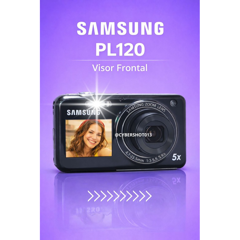 Camera Digital Cybershot Samsung PL120 com visor frontal 14.2mpx - PRETA