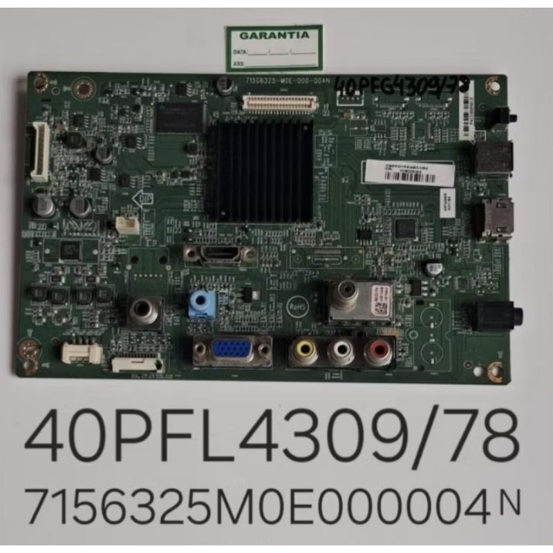 PLACA PRINCIPAL TV PHILIPS 40PFL4309/78 715G6325 M01000004N FOTOS, VÍDEO E DESCRIÇÃO