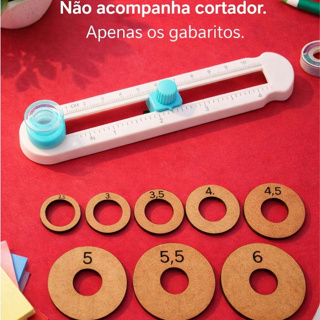 Kit Gabaritos para Cortador Circular KW-triO – 8 Moldes de Círculos em MDF para Papel, Adesivos, Etiquetas e Tags em Oferta na Shopee